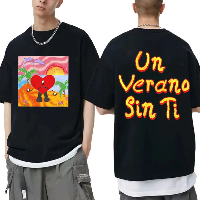 

Hip-Hop Singer Bad Bunny UN VERANO SIN TI Music Album Print Tshirt Short Sleeve Men Women Fashion T Shirts Man Cotton Streetwear