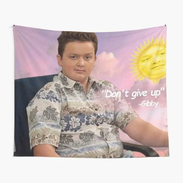 

Gibby Say Dont Give Up Tapestry Blanket Wall Mat Home Bedroom Art Colored Towel Printed Decor Travel Room Decoration Yoga