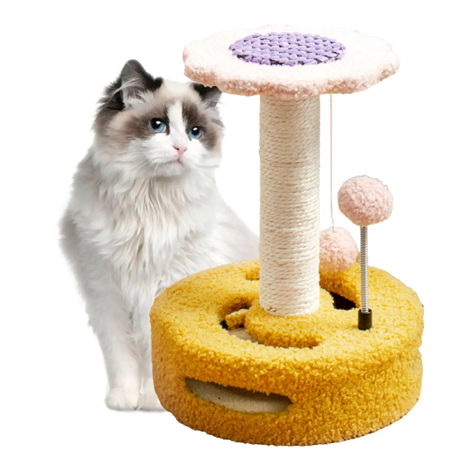 

Cute Mini Tree Stand Furniture Kittens Activity Tower Scratching Posts Pet Play Toy Post for Indoor Cats