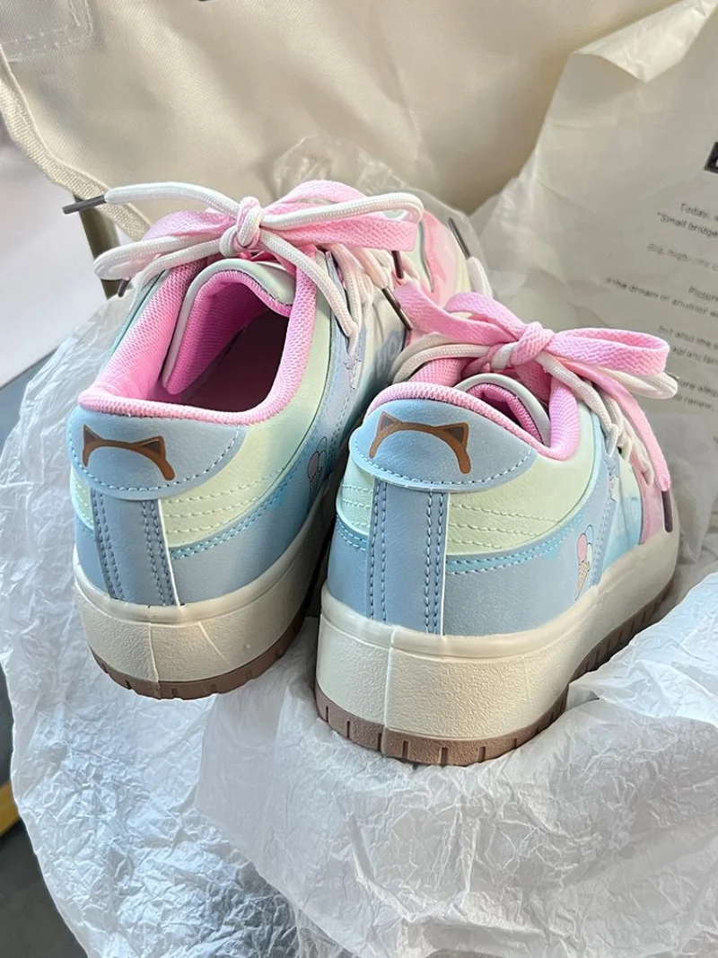 SHANPA Color Block Shoes for Women Korean Fashion Student Casual All Match Sneakers High Street Increased Zapatillas Mujer