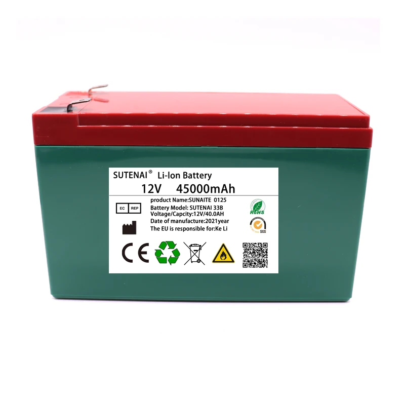

NEW 12V 45Ah 18650 lithium battery pack 3S6P built-in high current 40A Solar street lamp, xenon lamp, backup power supply, LED