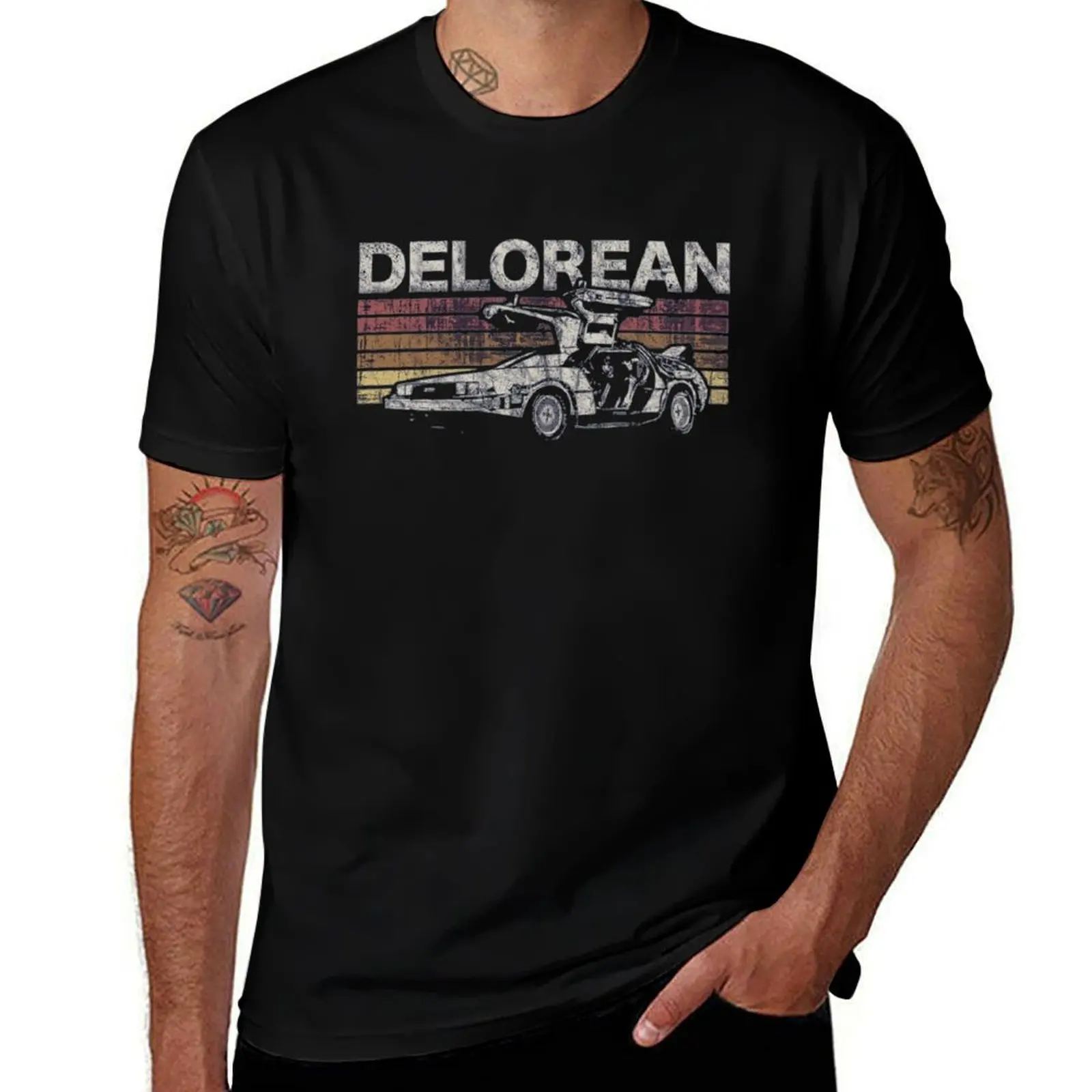 Футболка DeLorean забавные подарки синяя арховая одежда облегающие футболки для