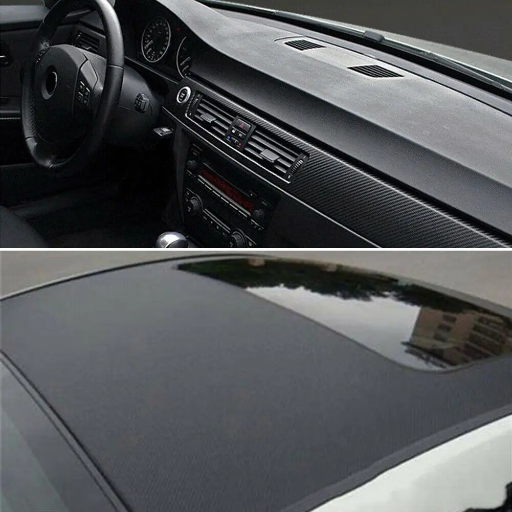 

3D Carbon Fiber Car Vinyl Foil Film Wrap Roll Sticker Decal Interior Accessories Waterproof, Easy To Clean With Water And Soap