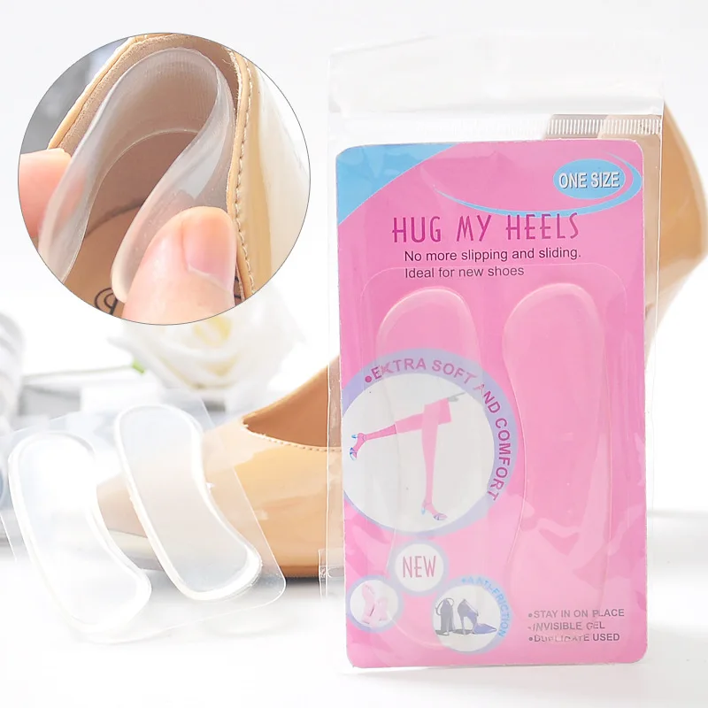 1 Pair Clear Soft Silicone Gel Women Heel Inserts Protector Foot Feet Care Shoe Insert Pad Insole Cushion