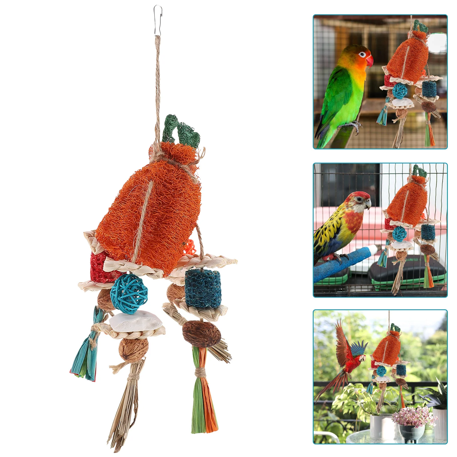 

Bird Cage Toy Parrot Chewing Toy Pet Bird Biting Pendant Birdcage Hanging Decoration