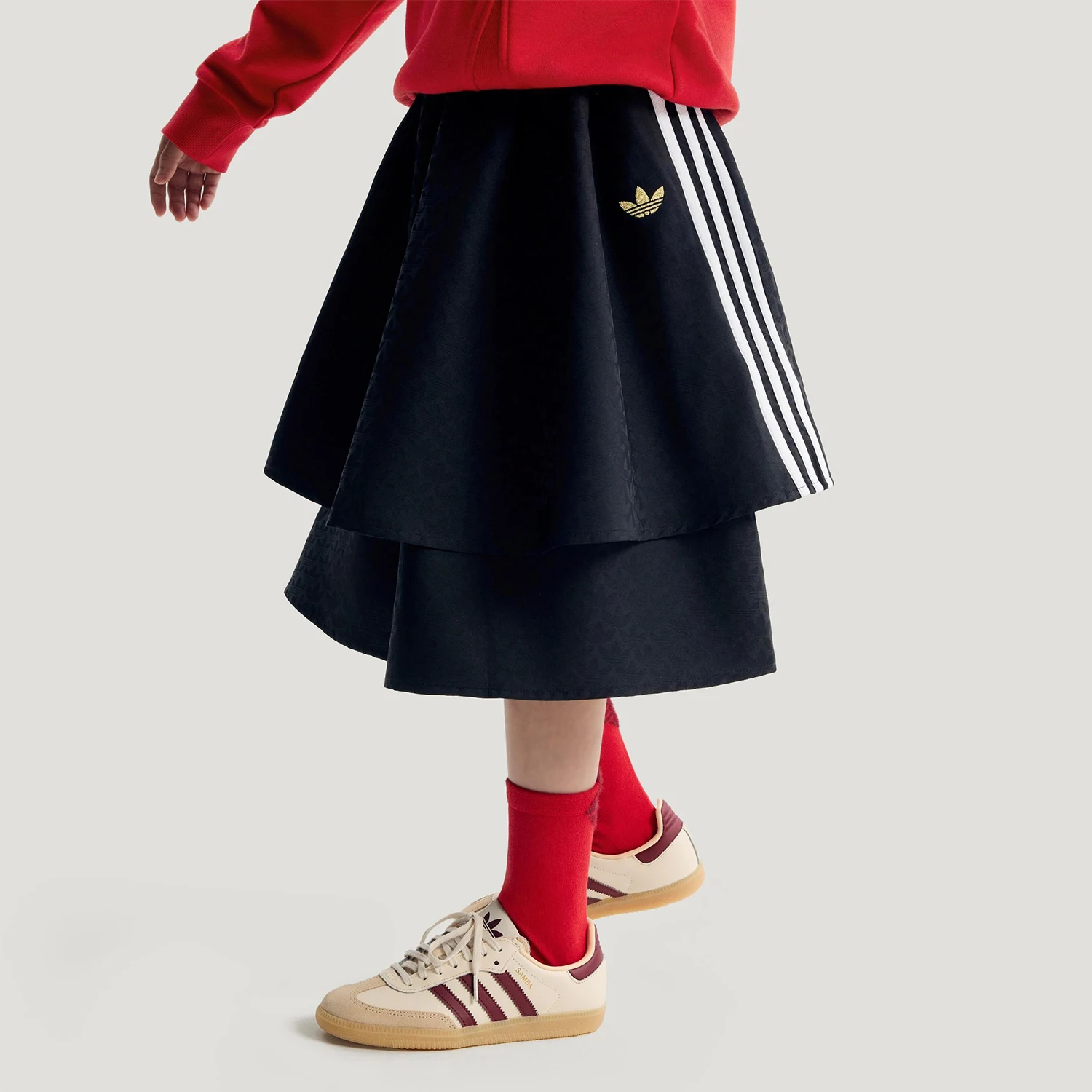 Фото Оригинальная детская свободная и модная повседневная юбка Adidas Clover KT4999 №1