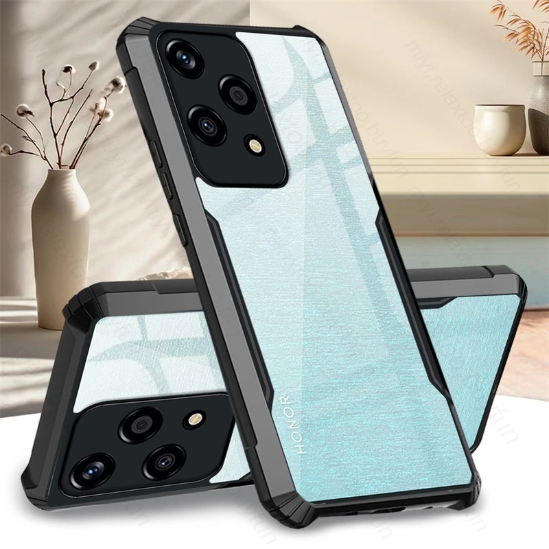 Прозрачная акриловая задняя крышка для Honor 200 Lite 6 7 искусственная кожа Мягкий