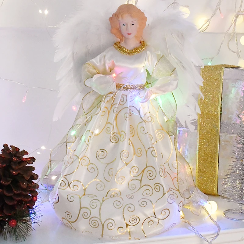 

Топперы для рождественской елки с ангелом и подсветкой для праздничного украшения или домашнего интерьера
