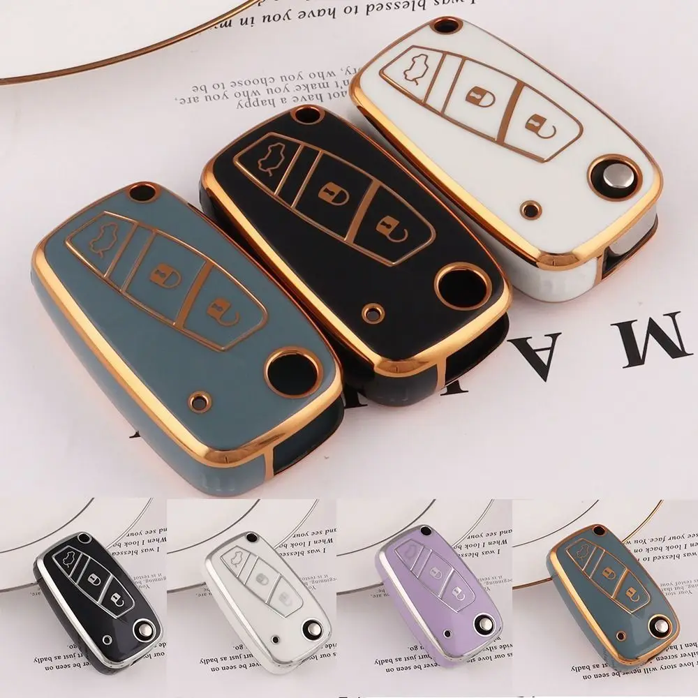 Мягкий чехол для дистанционного ключа из ТПУ флип-чехол ключей от машины Fiat