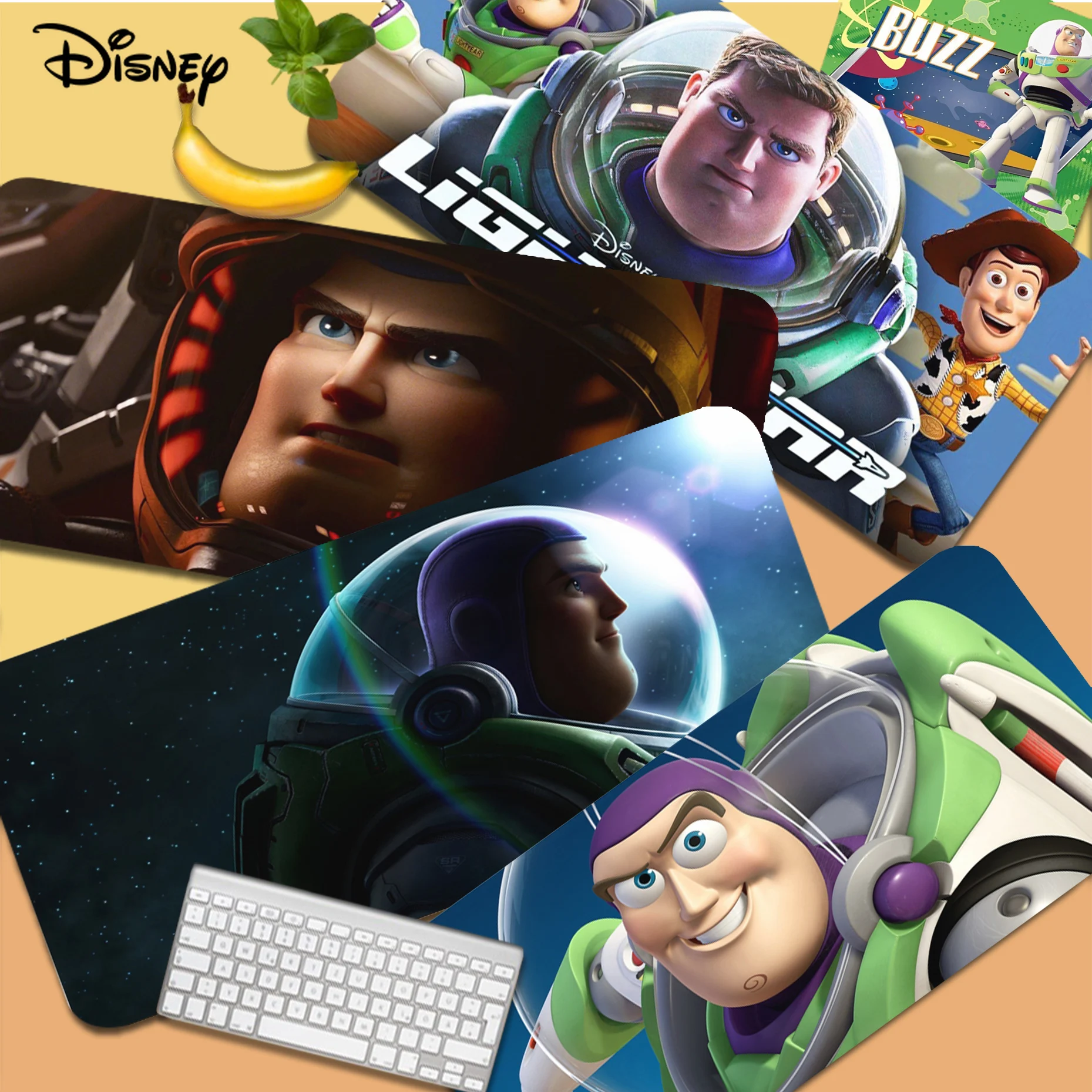 

Disney Buzz Lightyear Mousepad Cute Natural Rubber Gaming Mousepad Desk Mat Size For Game Keyboard Pad For Gamer