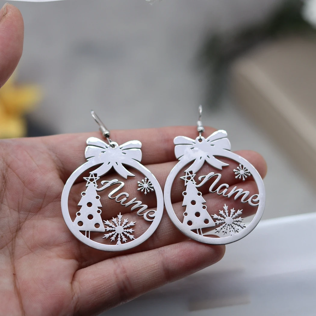 Рождественская елка звезда луна женские висячие серьги для девочек