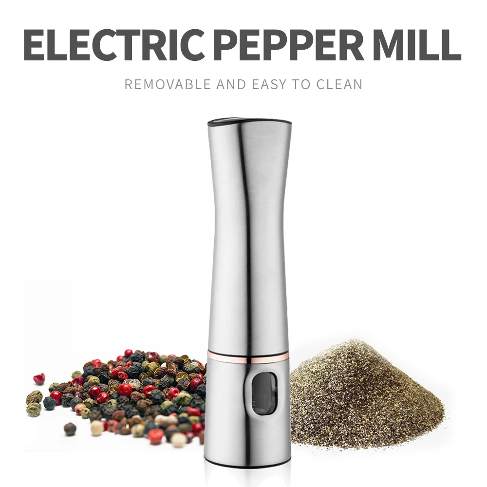 

Electric Pepper Grinder Stainless Steel Spice Ceramic Grinders Household Labor-Saving Adjustable Pepper Mill For Kitchen Tools