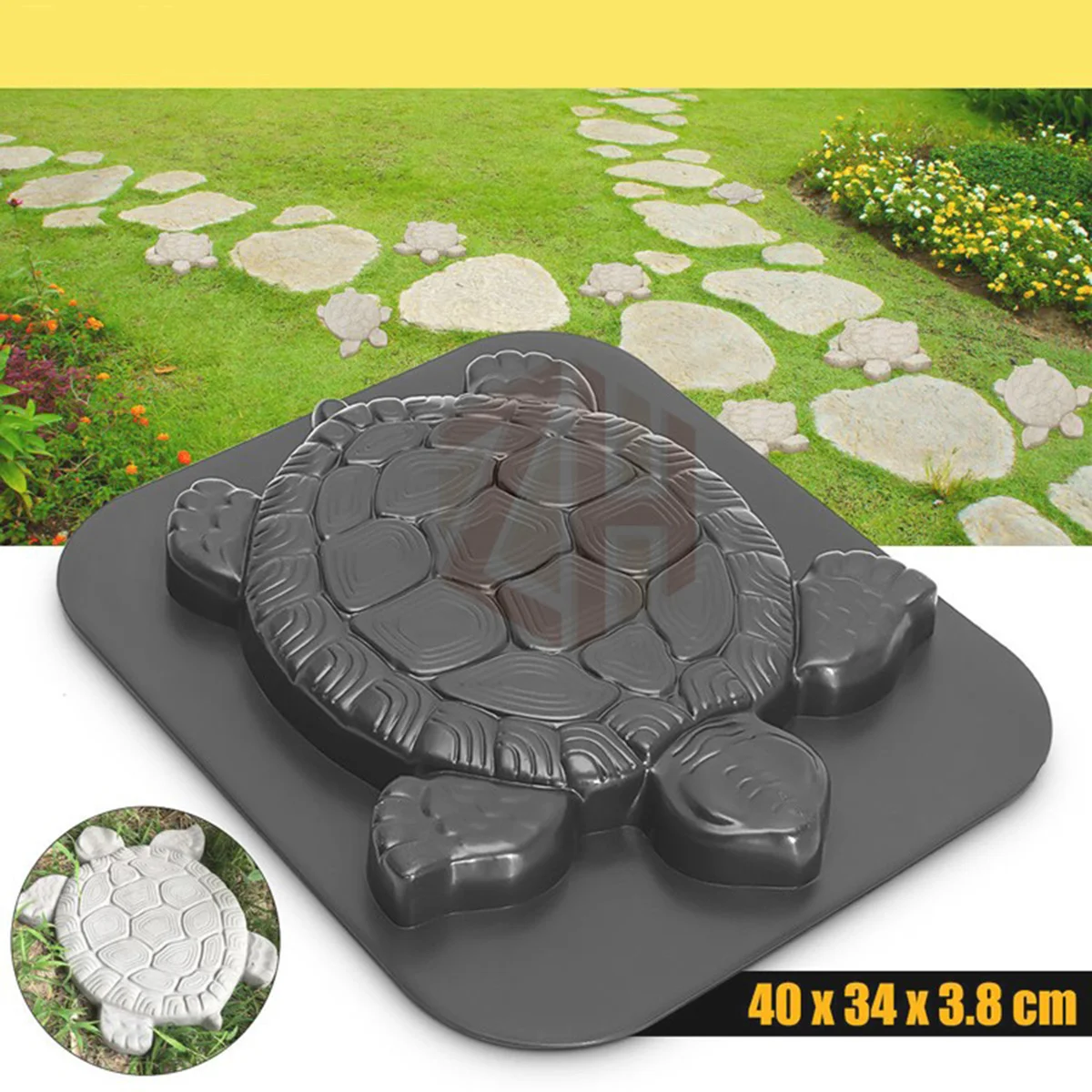 

Turtle Shape Stepping Stone Mold Concrete Cement Mould Walk Maker Driveway Paving Stepping Brick Maker ( Black )
