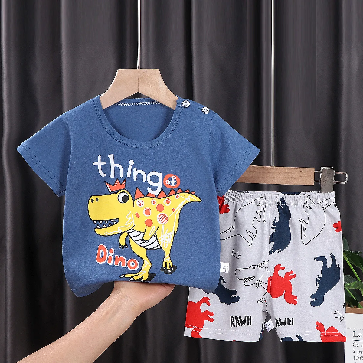 

Summer Kids Clothing Set Cotton T-shirts +shorts 2pcs Children's Boys And Girls hight quality Clothes Set Baby Boy clothes