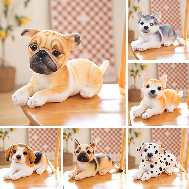 

Hot Sell 30cm Simulation Sitting Dog Plush Doll Home Decor Husky Sheepdog Akita Animals Toys High Quality Kids Children Gift