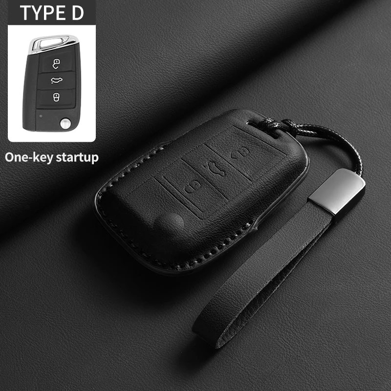 

Чехол для автомобильного ключа для VW Volkswagen T-ROC BORA CC TAYRON MAGOTAN, кожаный чехол для автоматического дистанционного ключа, прочная защита от царапин