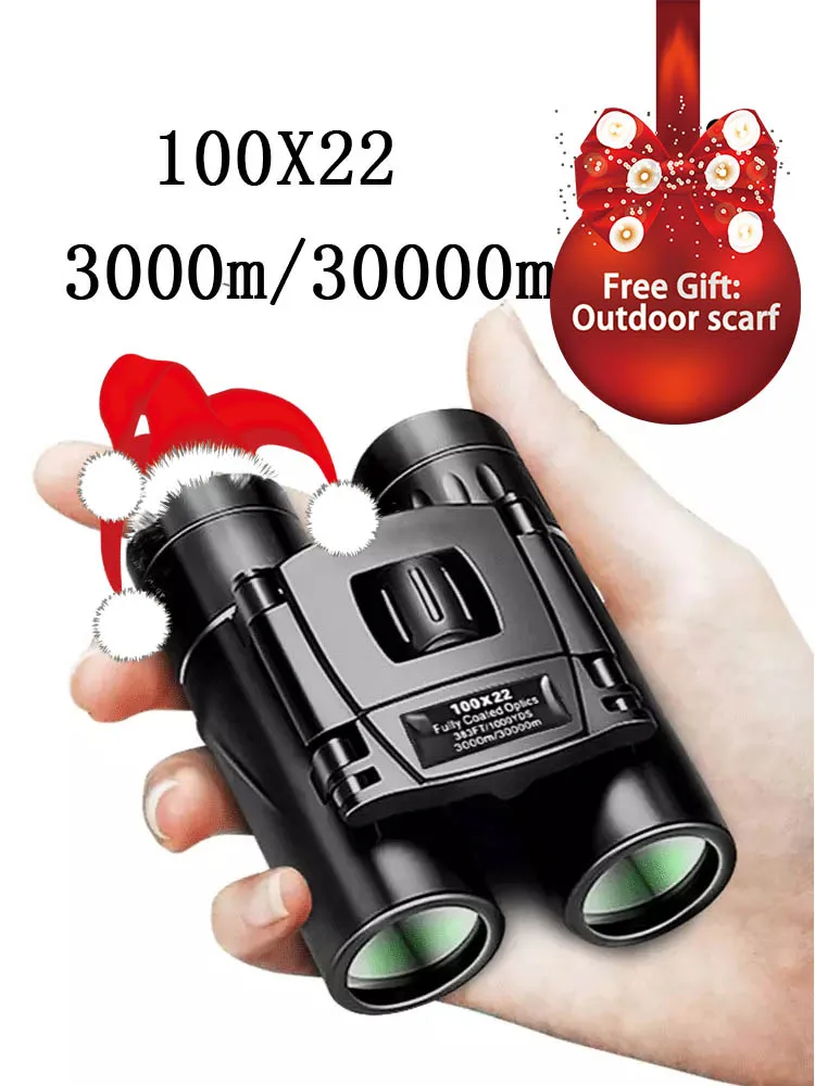 

100X22 Binocular Telescope Hand Hold Size HD High Magnification Binoculars With Full Opitical Glass For Hunting Hiking Outdoor