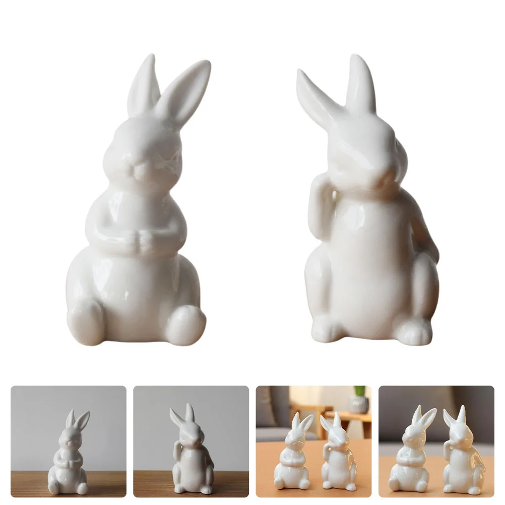 

Ceramic Rabbit Decor Bunny Easter Figurines Home Figurine Decors Decorations Statuesornament Animal