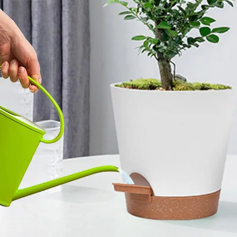 

6inch Self-Watering Plant Pot 5pcs Self Watering Pots For Indoor Plants Decorative Flowerpot Outdoor Gardens Windowsill