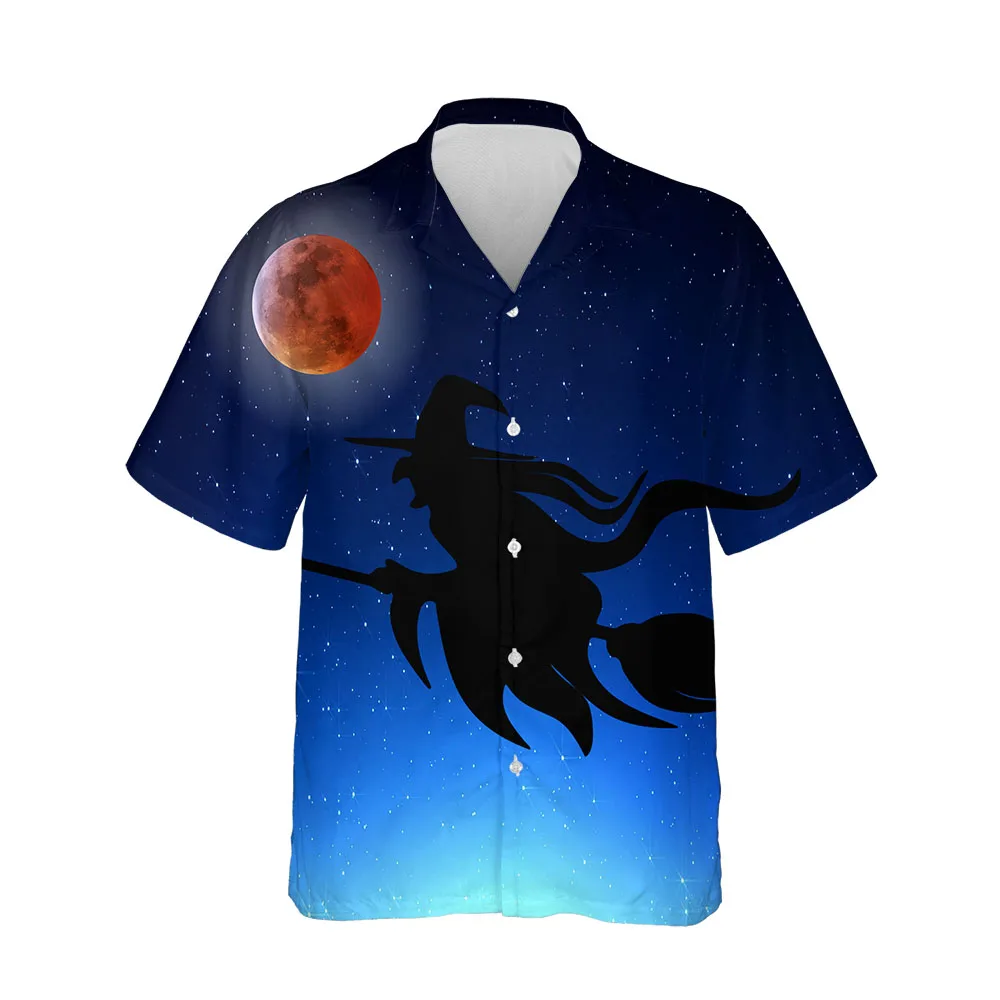 Jumeast 3D Halloween Festival Clothing Blouses Casual Streetwear Mens Hawaiian Shirt Short Sleeve Breathable Fashion Men Shirt