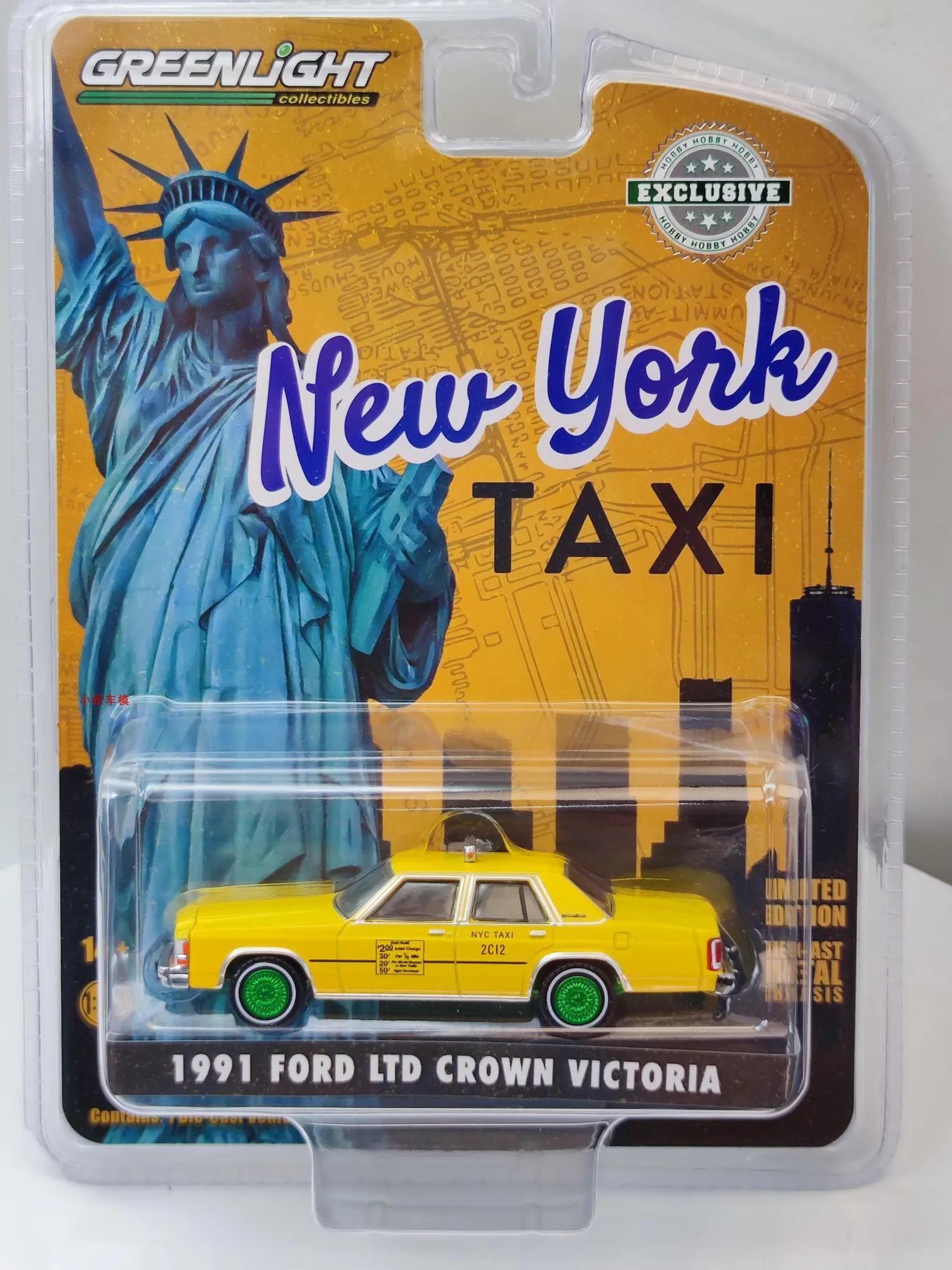 

1: 64 1991 Ford Crown Victoria New York Taxi Green Edition Collection of car models