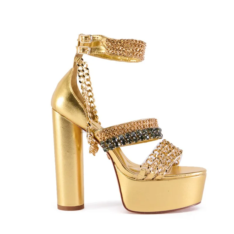 Двухслойная водонепроницаемая обувь на очень высоком каблуке со стразами и