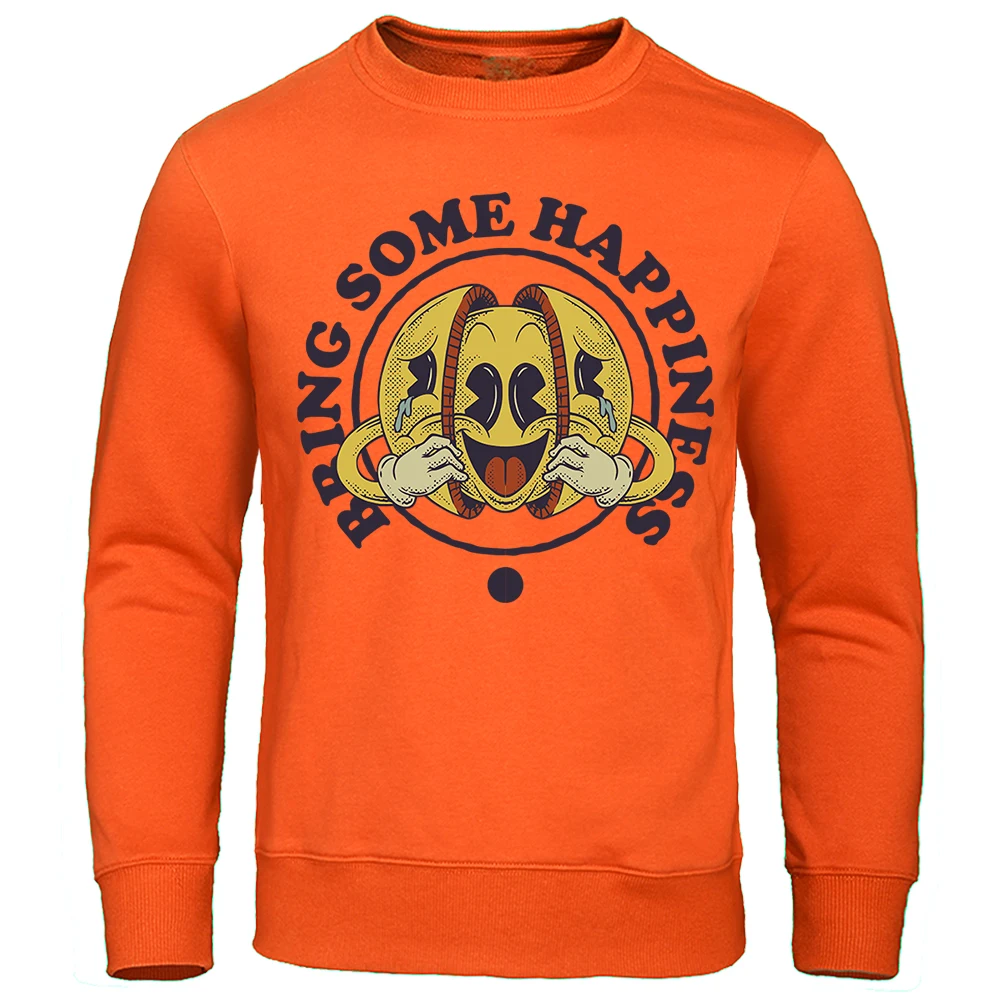

Refuse Sadness Bring Some Happies Prints Hoodies Men Funny Shoulder Drop Sweatshirt Novelty Hoody Tops Soft Hip Hop Hoodie Men'S