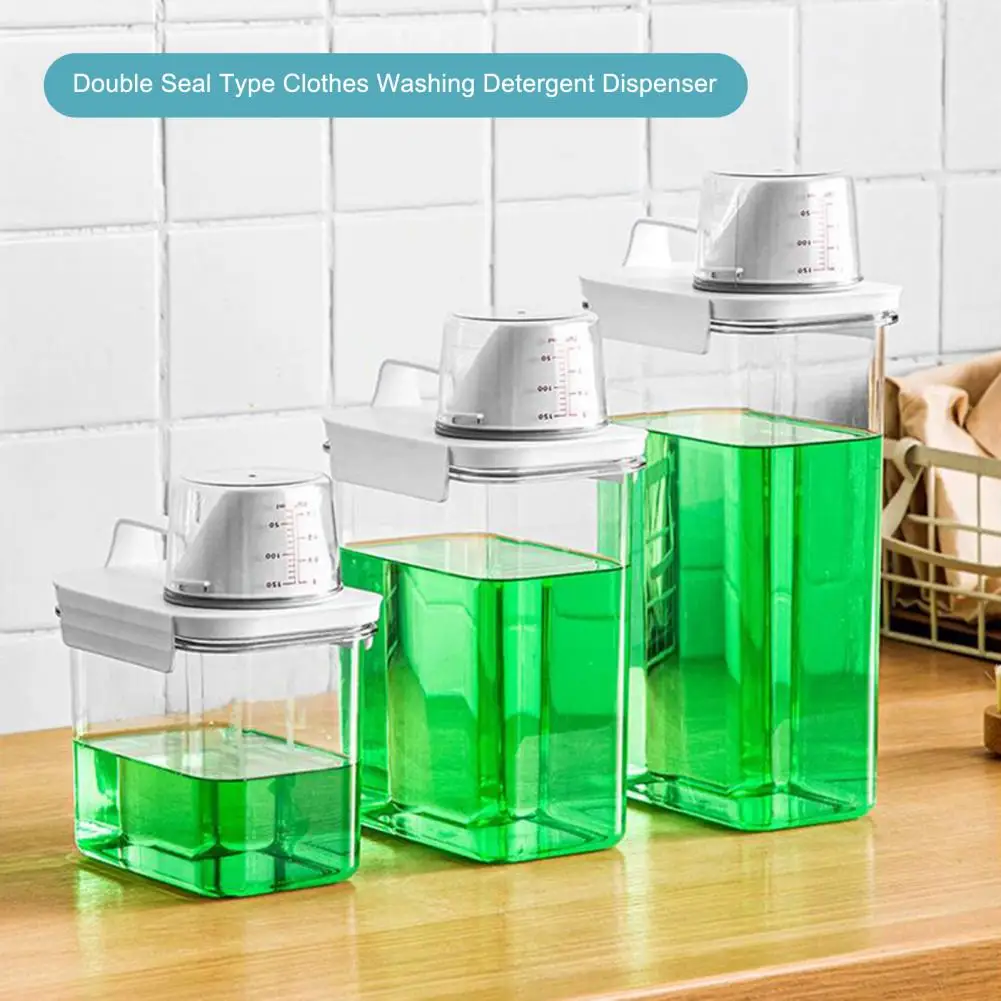 

Useful Handle Design Laundry Powder Box Space Saving Big Opening Airtight Laundry Powder Storage Box Keep Tidy