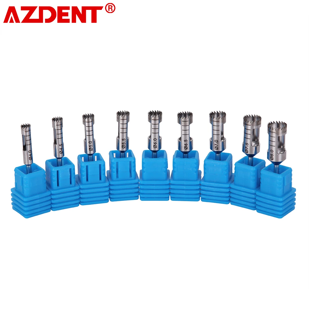 AZDENT Dental Cutting Trephine Burs 1 Pcs Implant Bone Trephine Drill Dentistry Surgical Instrument Planting Low Handpiece