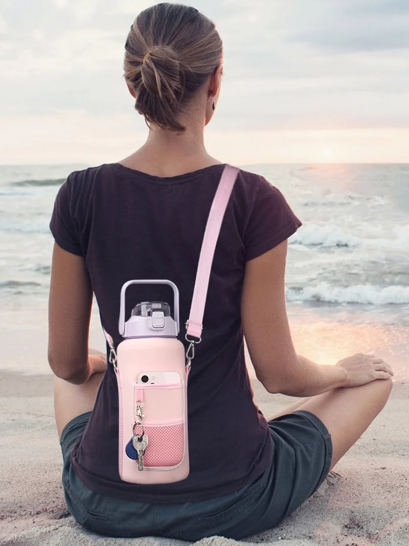 2L Water Bottle Covers Large Capacity Motivational Water Bottles Holder Bag Thermos Sleeve Drinkware Accessories（ Only Sleeve）