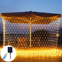 1 5x1 5m 3x2m led net mesh solar string lights street garland christmas lights solar outdoor lights garland curtain net lights