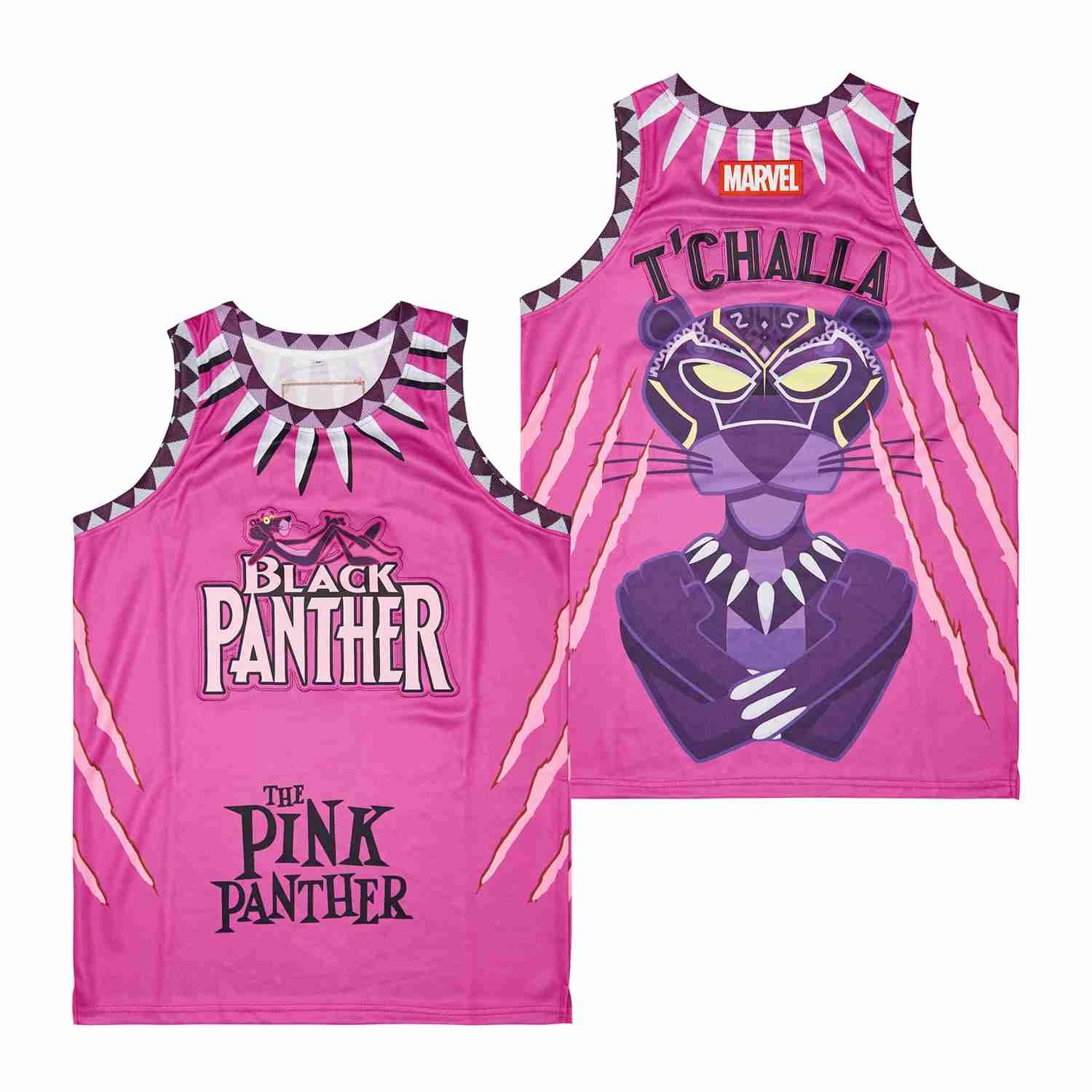 

BG Basketball Jersey 3 T'CHALLA Pink Black Panther Jerseys Embroidery Sewing Outdoor Sportswear Hip-hop Culture 2022 Summer