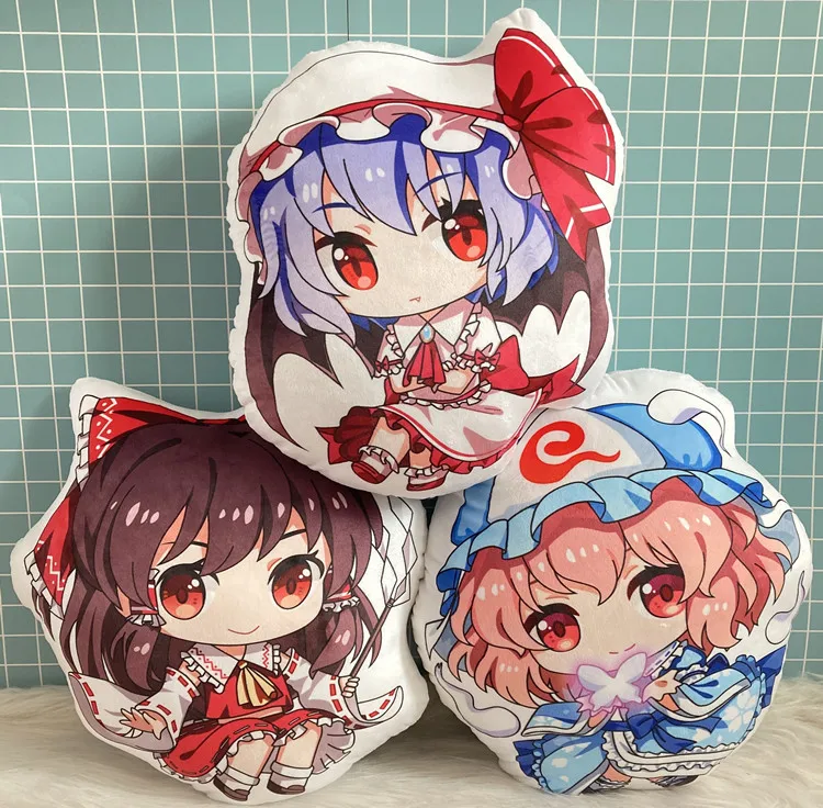 

Аниме проект Touhou, набивная Подушка, кукла, игрушка Hakurei Reimu Kirisame Marisa, плюшевая детская Подарочная декорация для комнаты