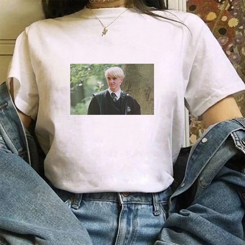 Draco Malfoy футболки женская летняя одежда для женщин модная винтажная белая рубашка