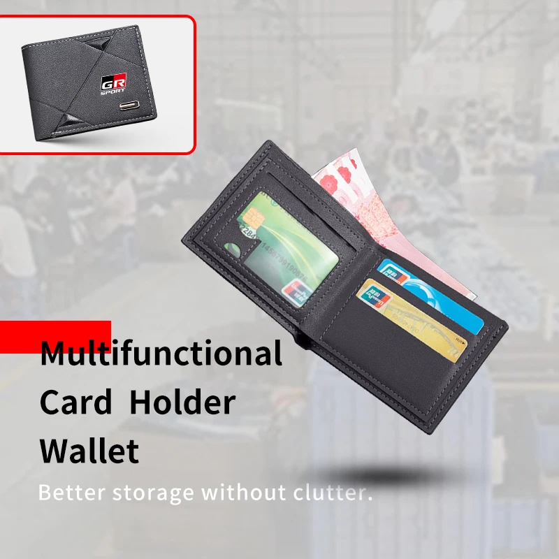 Мужской короткий кошелек с логотипом автомобиля многофункциональная кредитница