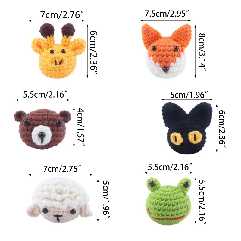 

Handmade Crochet Animal Head Knitting Beads DIY Baby Pacifier Chain Chewable Toy