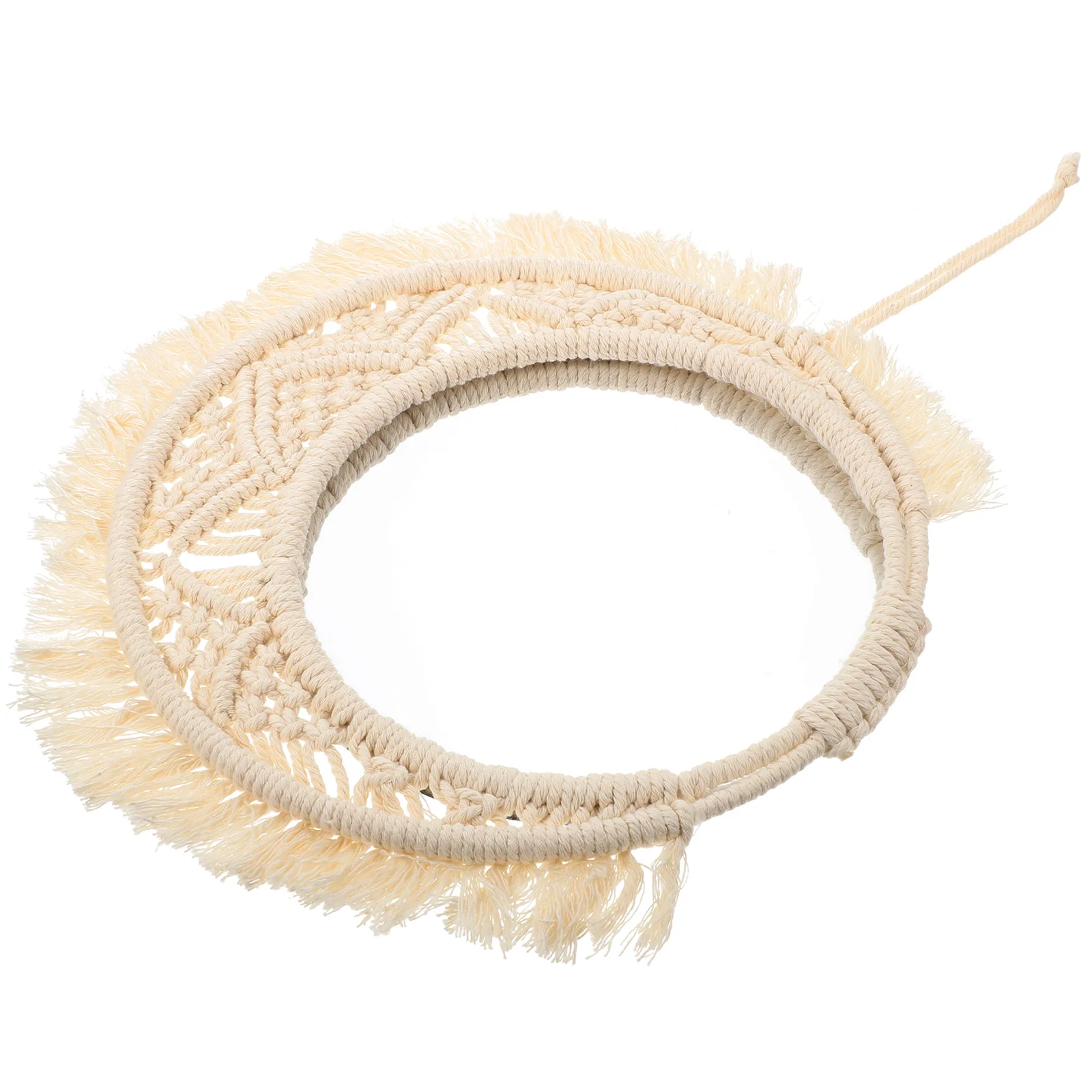 

Mirror Wall Hanging Macrame Decor Round Tapestry Woven Makeup Decorativebohemian Living Room Largebathroom Vanitypared De