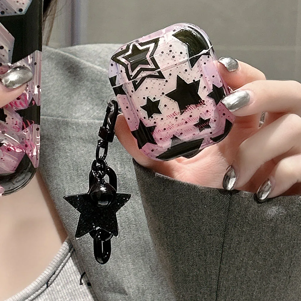 Чехол для наушников Sweet Cool Stars с подвеской в виде черной звезды