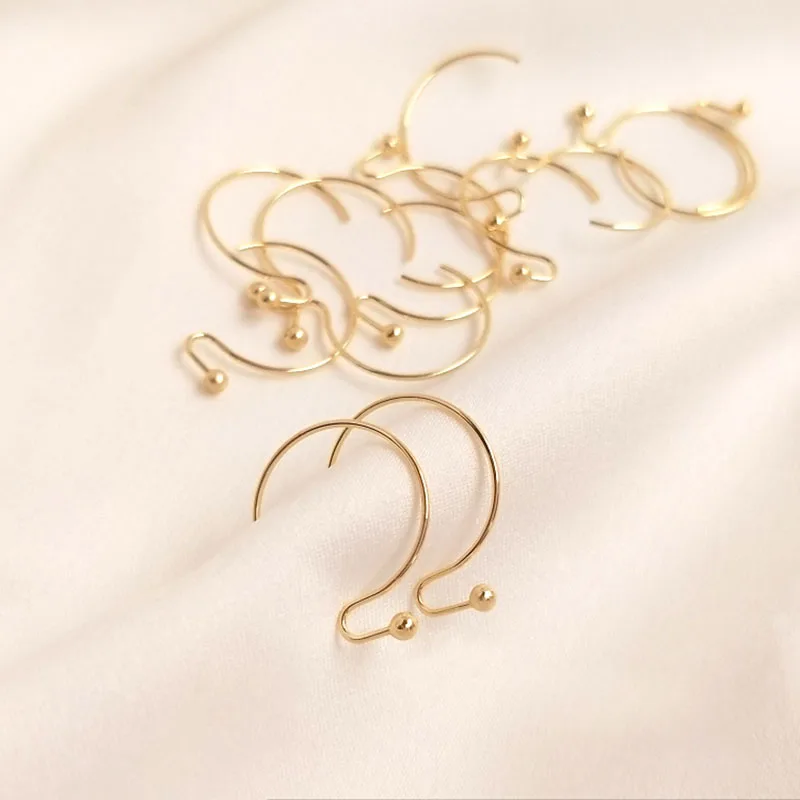 

10/50Pcs Gold Plated Circle Round Smooth Earrings Hooks Earring Findings for DIY Jewelry Making Accessories Supplies