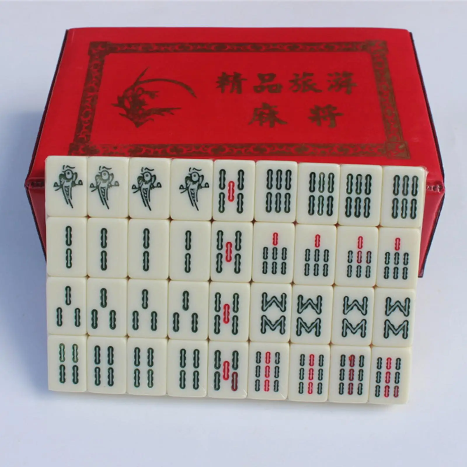 Set Board Game Majiang With Carrying Travel Case Tiles Game For Entertainment Family Game