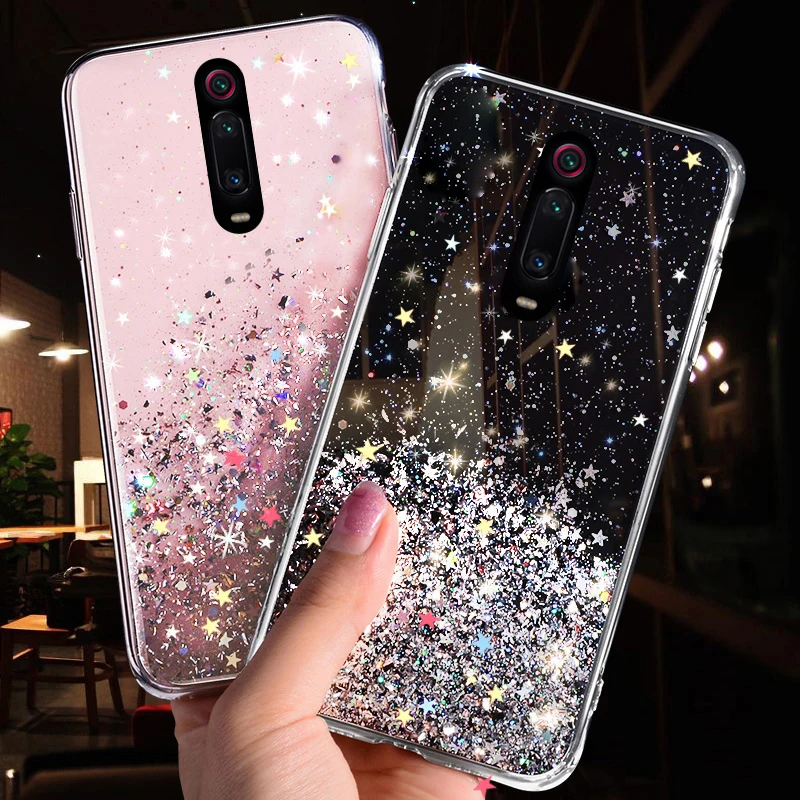 Чехол для Xiaomi Redmi Note 10 9 Pro 10s 9s 8 7 8T 8A 9A 9C POCO X3 NFC M3 F3 Блестящий блестящий чехол Mi 11T 10T 9T