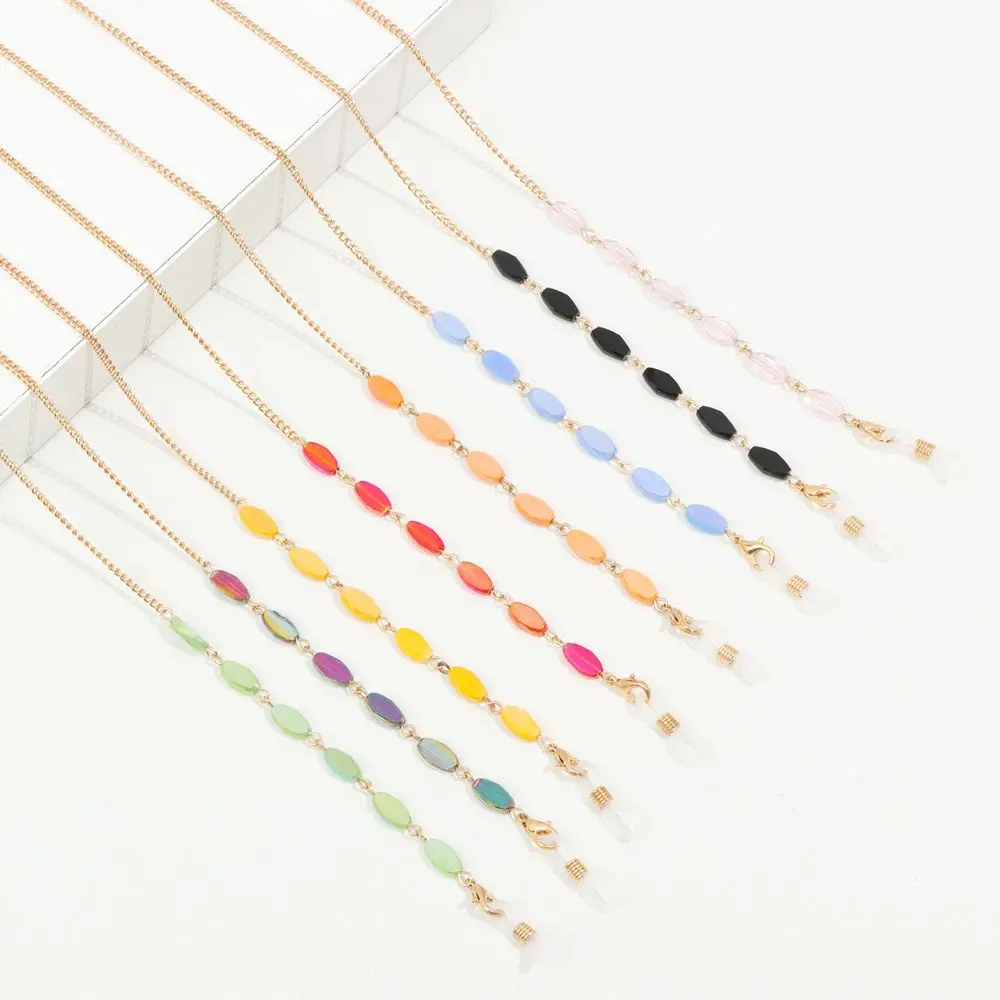 

Металлический держатель цепочки для очков, нескользящий ремешок для очков с кристаллами, модные аксессуары для очков