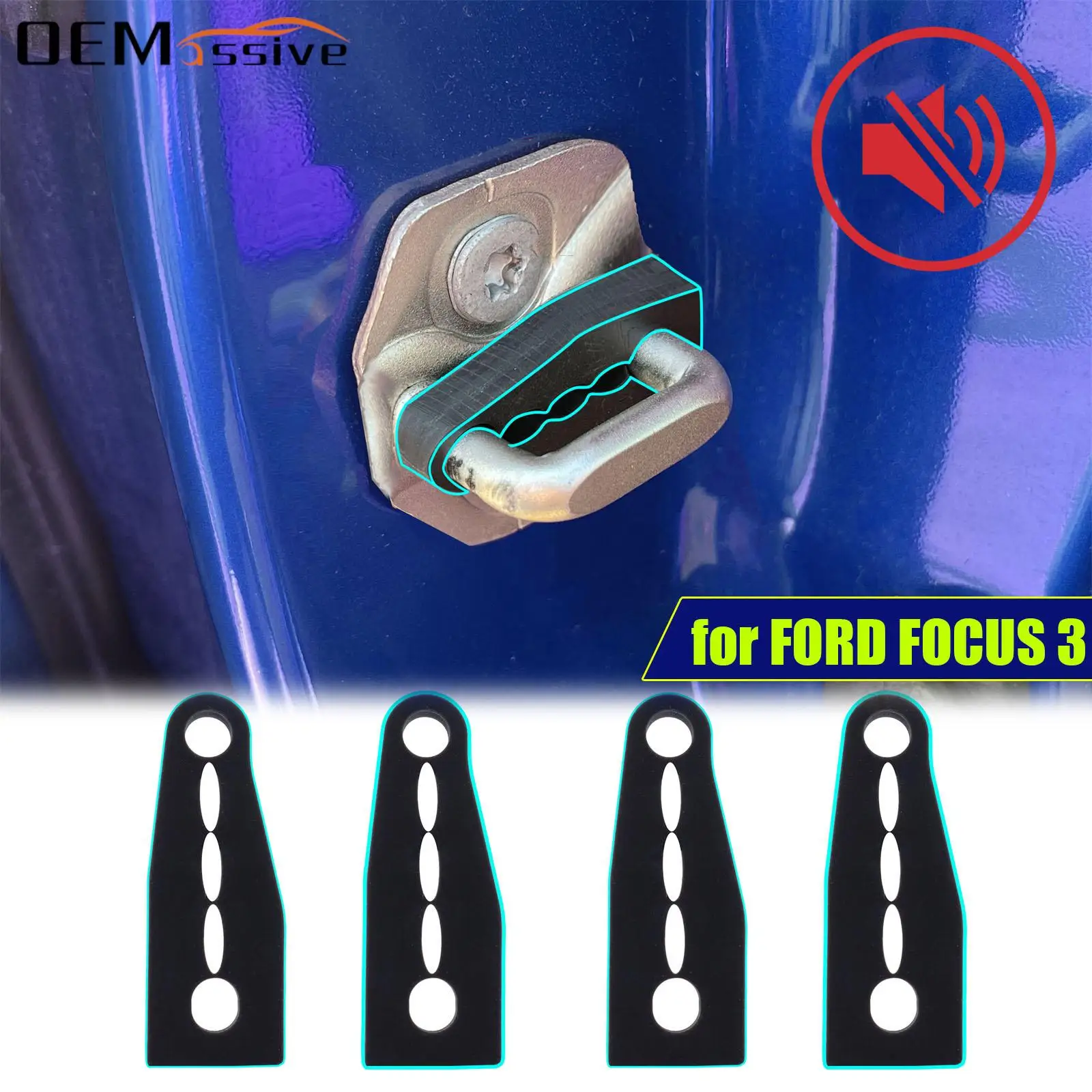 

Звуковой демпфер, дверной замок, буфер для Ford Focus 3 Kuga 2, Escape Edge Rattling STOP, звукоизоляционные винты, глухое уплотнение, глушитель