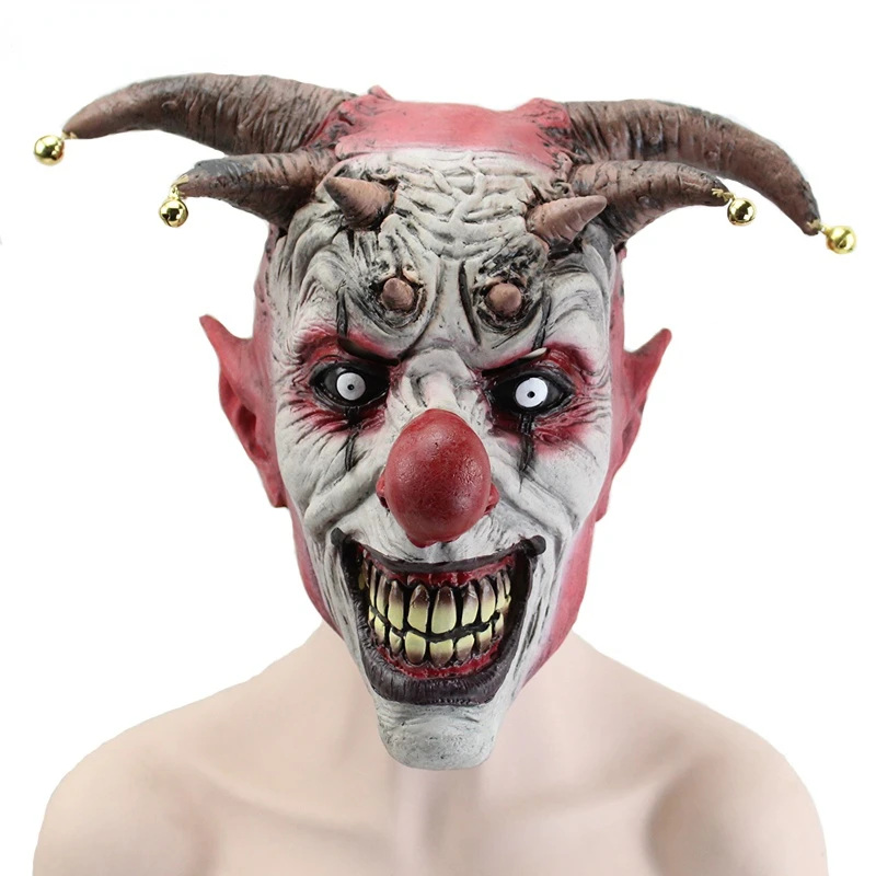 

GNHYLL маска для Хэллоуина, ужасы Jingle Jangle маска клоуна экологически безопасный материал Латекс Косплей Реквизит, маски для вечеринки