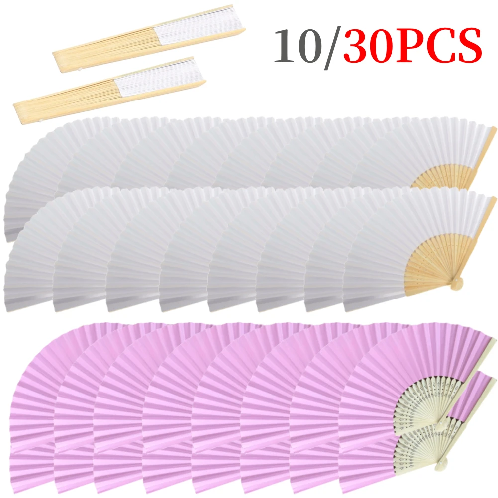 10/20/30 шт. бумажные бамбуковые складные вееры для каллиграфии