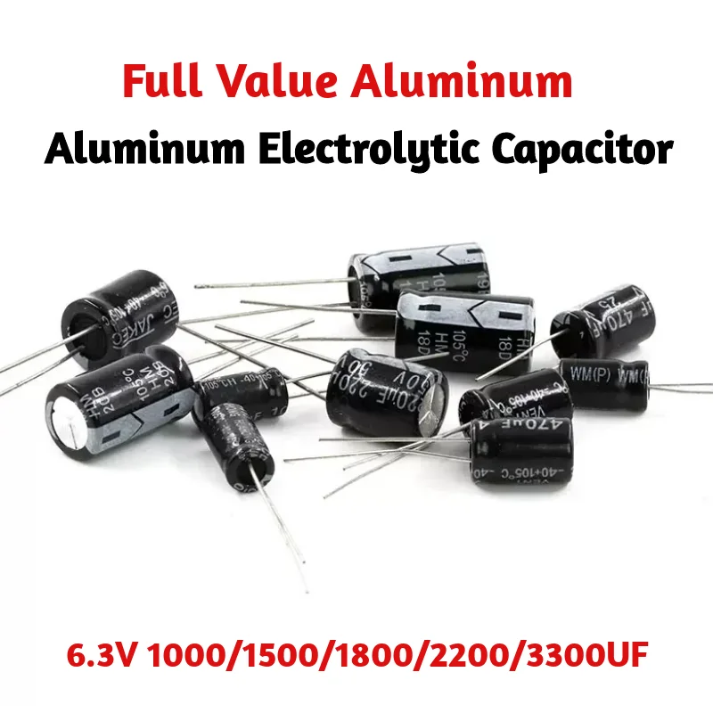 

10PCS/LOT 6.3V 1000UF 1500UF 1800UF 2200UF 3300 UF Aluminum Electrolytic Capacitor