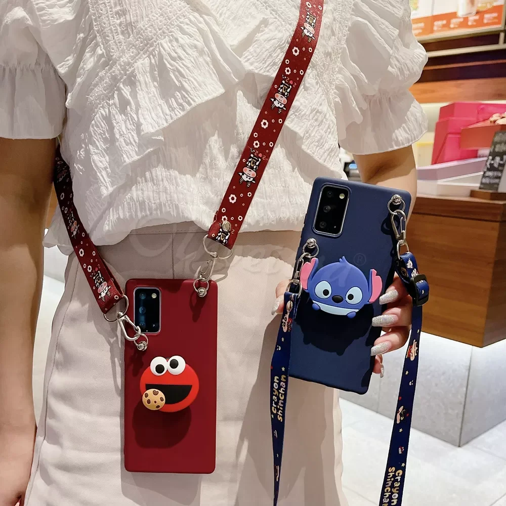 

Phone Holder Cover For OPPO Realme C21 C20 C17 C15 C12 C11 7i 7 5 X50 2 3 Pro 5i 5S C3 6i Q 3i Case Cartoon Necklace Lanyard TPU