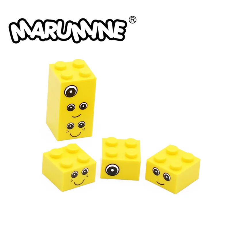

Marumine 3003 DIY 2x2 Bricks Cube With Eyes Print Parts Stranger Modeling Toys Building Blocks Pieces Construction Accessories