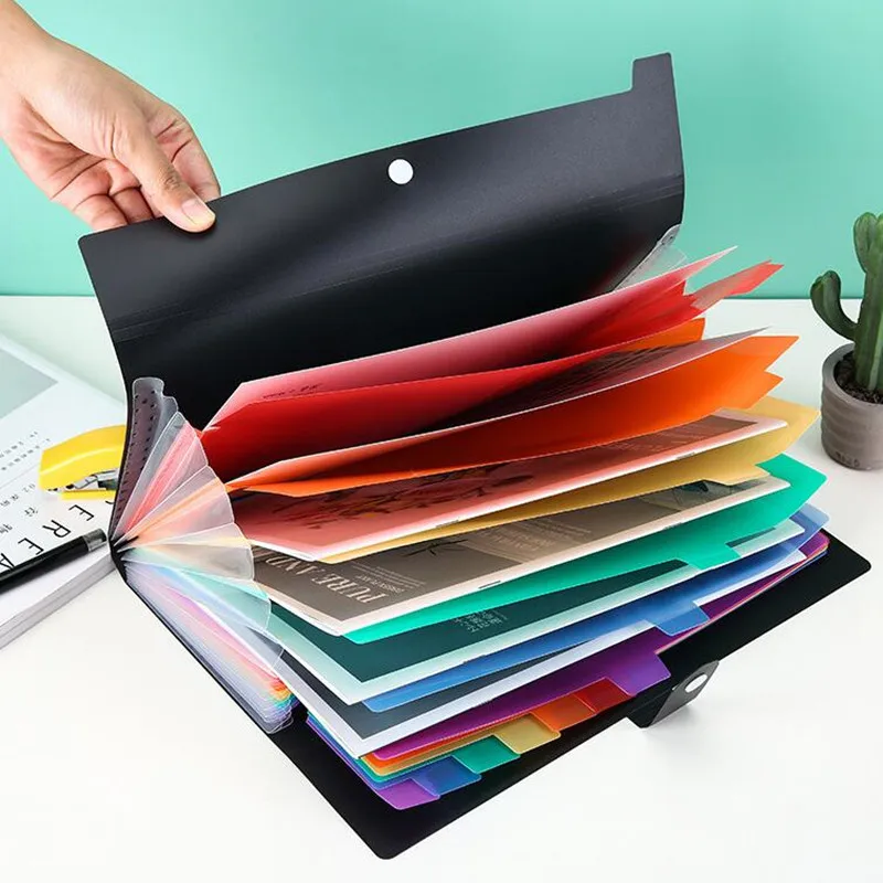 

New Listing Multicolor 7/13 Into Multi-Page Classification Folder A4 PP File Holder Storage Bag Portfolio Office Learn