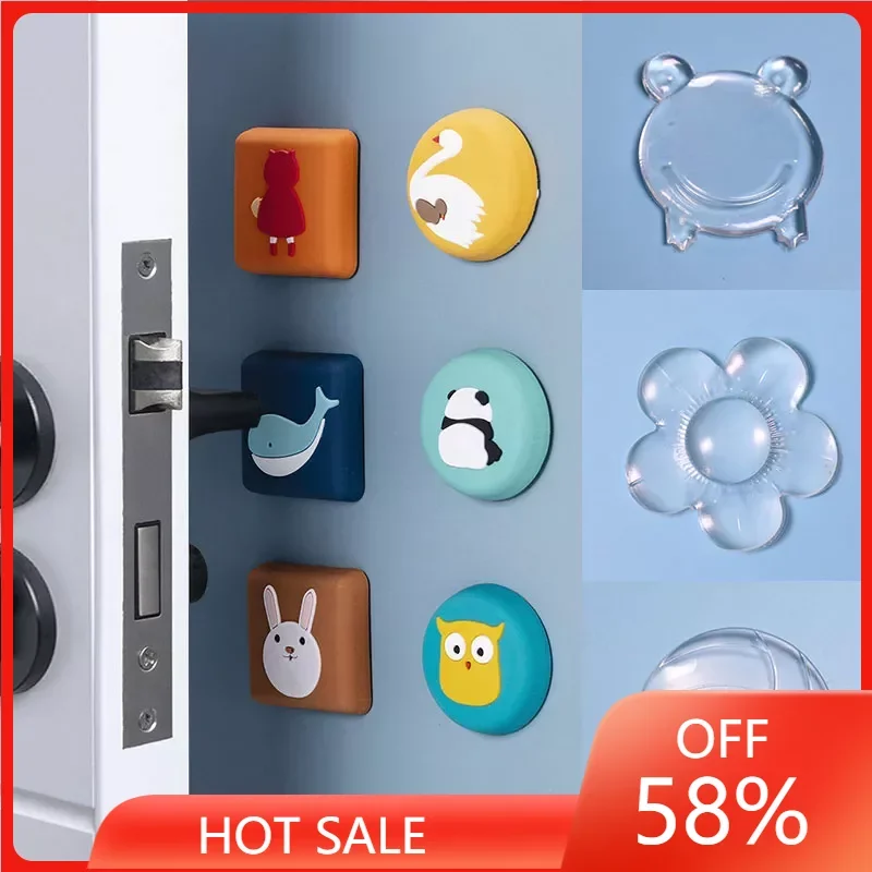 

Self Adhesive Cartoon Door Stopper Wall Protectors Door Handle Bumpers Buffer Guard Stoppers Silencer Crash Pad
